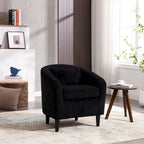 Modern 24.8  Upholstered Barrel Chair with Wood Legs and Pillows for Living Room