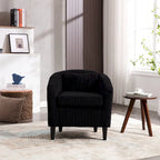 Modern 24.8  Upholstered Barrel Chair with Wood Legs and Pillows for Living Room