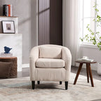 Modern 24.8  Upholstered Barrel Chair with Wood Legs and Pillows for Living Room