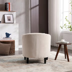 Modern 24.8  Upholstered Barrel Chair with Wood Legs and Pillows for Living Room