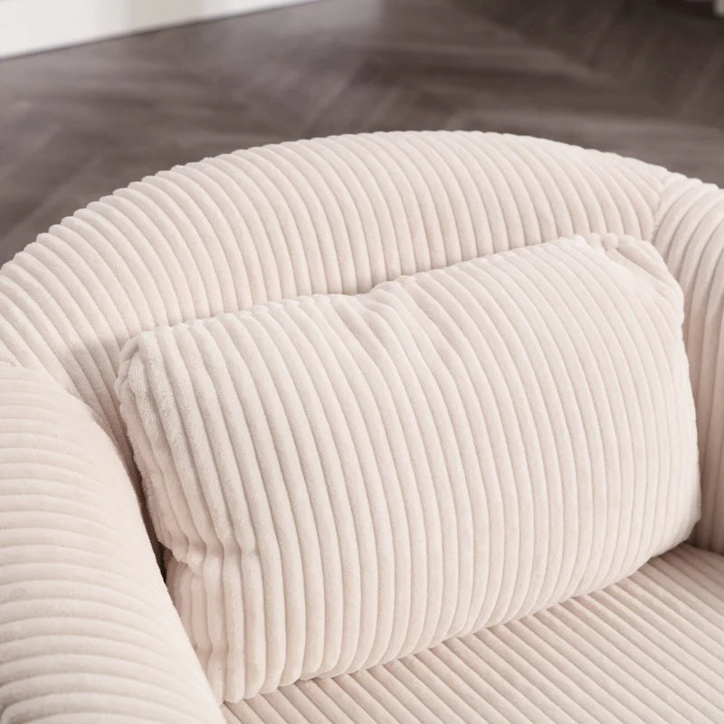 Modern 24.8  Upholstered Barrel Chair with Wood Legs and Pillows for Living Room