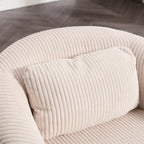 Modern 24.8  Upholstered Barrel Chair with Wood Legs and Pillows for Living Room