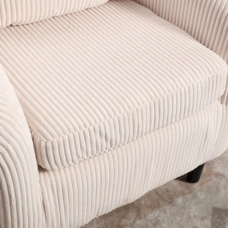Modern 24.8  Upholstered Barrel Chair with Wood Legs and Pillows for Living Room