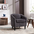 Modern 24.8  Upholstered Barrel Chair with Wood Legs and Pillows for Living Room