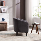 Modern 24.8  Upholstered Barrel Chair with Wood Legs and Pillows for Living Room