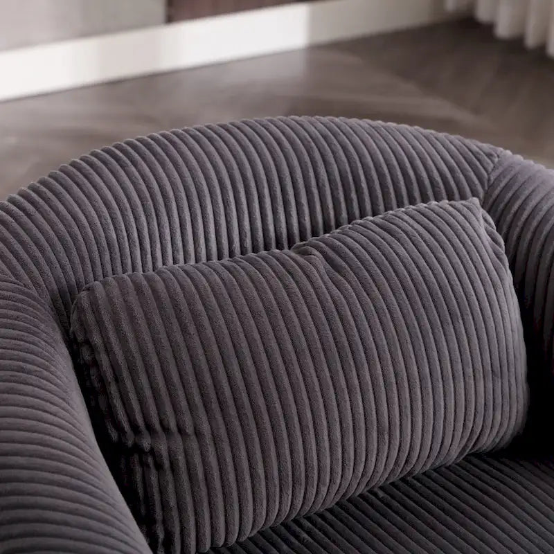 Modern 24.8  Upholstered Barrel Chair with Wood Legs and Pillows for Living Room