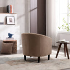 Modern 24.8  Upholstered Barrel Chair with Wood Legs and Pillows for Living Room