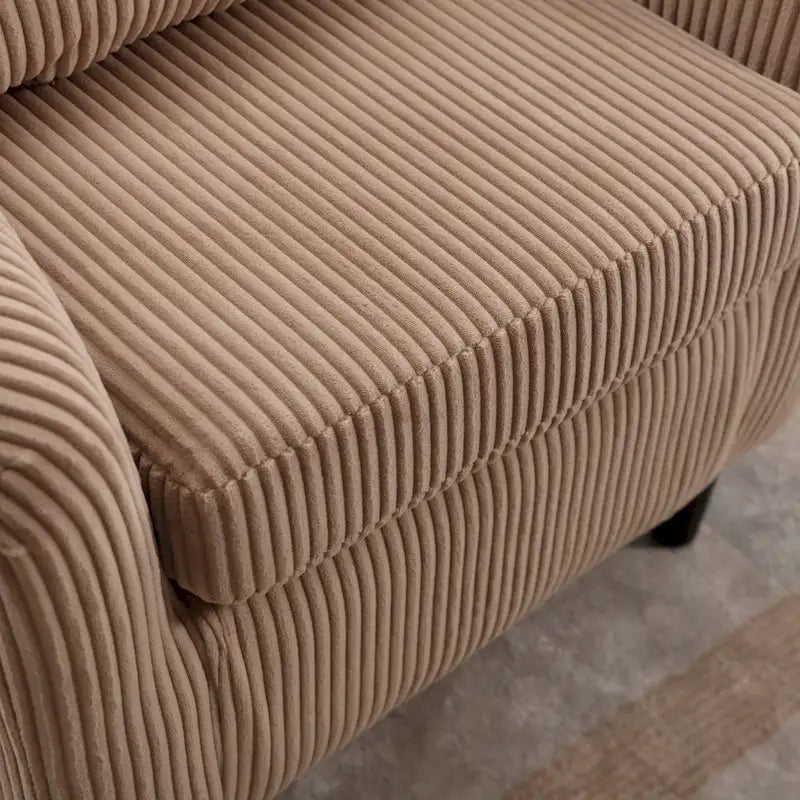 Modern 24.8  Upholstered Barrel Chair with Wood Legs and Pillows for Living Room