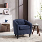 Modern 24.8  Upholstered Barrel Chair with Wood Legs and Pillows for Living Room