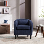 Modern 24.8  Upholstered Barrel Chair with Wood Legs and Pillows for Living Room