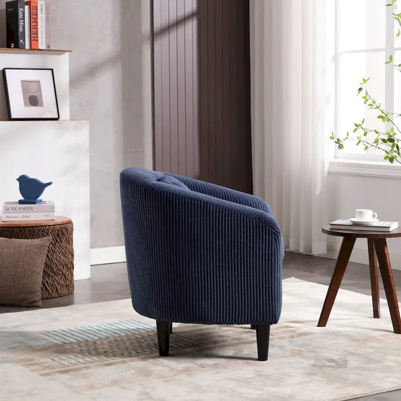 Modern 24.8  Upholstered Barrel Chair with Wood Legs and Pillows for Living Room