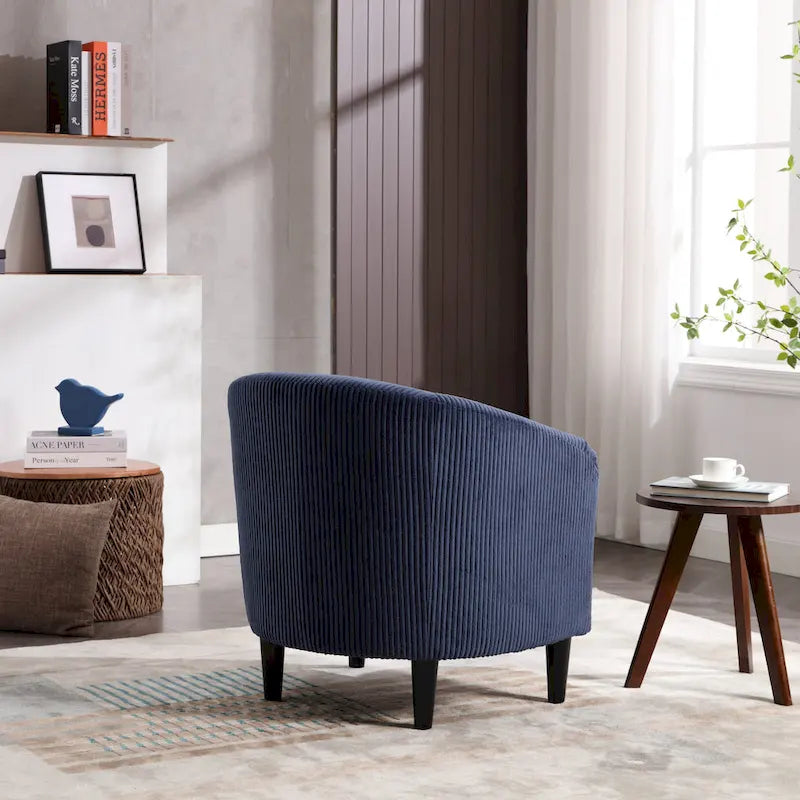 Modern 24.8  Upholstered Barrel Chair with Wood Legs and Pillows for Living Room