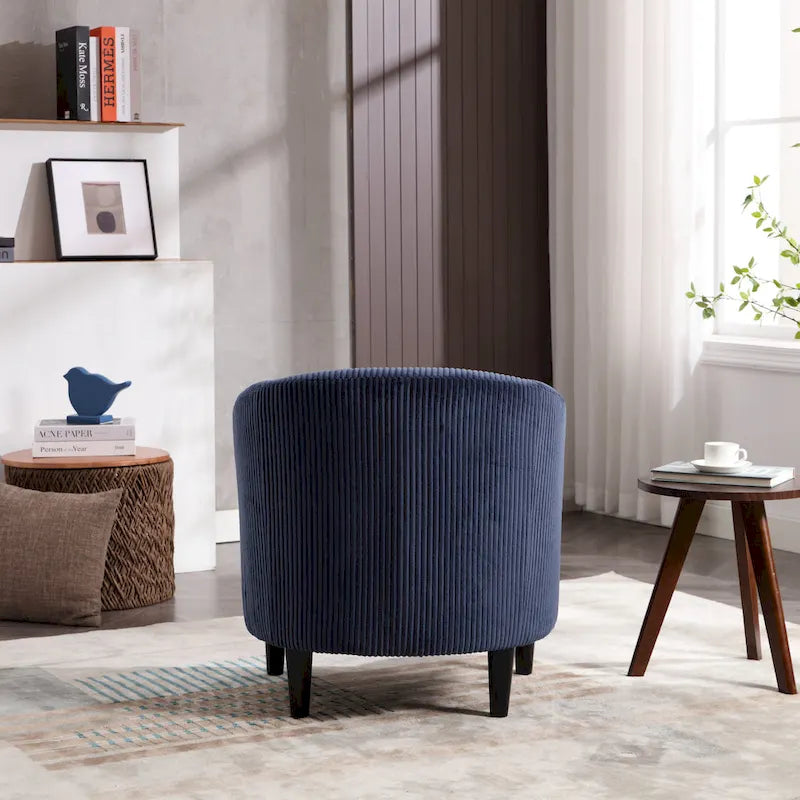 Modern 24.8  Upholstered Barrel Chair with Wood Legs and Pillows for Living Room