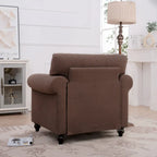 Brown Modern 37.4  Upholstered Accent Chair with Solid Wood Frame and Nailheads for Living Room