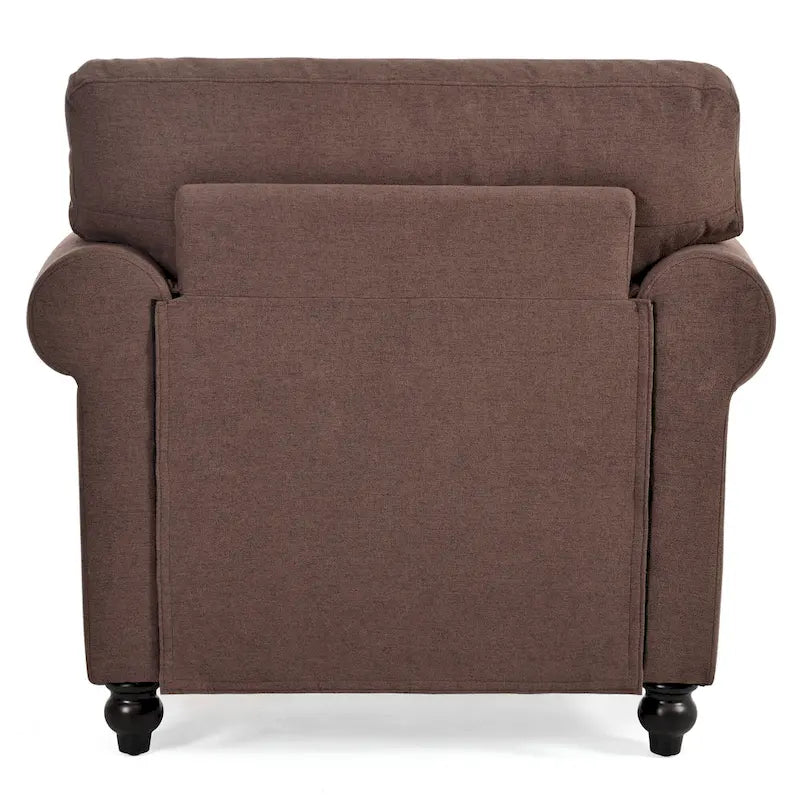 Brown Modern 37.4  Upholstered Accent Chair with Solid Wood Frame and Nailheads for Living Room