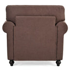 Brown Modern 37.4  Upholstered Accent Chair with Solid Wood Frame and Nailheads for Living Room