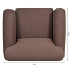 Brown Modern 37.4  Upholstered Accent Chair with Solid Wood Frame and Nailheads for Living Room