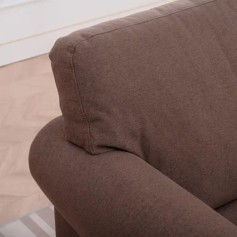 Brown Modern 37.4  Upholstered Accent Chair with Solid Wood Frame and Nailheads for Living Room