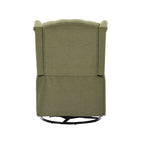 Olive Green Linen 360 Swivel Glider Rocker Manual Recliner with Button-tufted Backrest and Footrest for Living Room, Bedroom