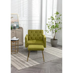 Olive Green 32.28  Tufted Accent Chair with Ottoman