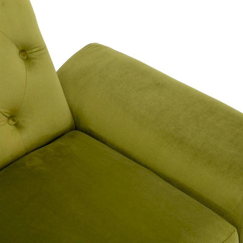 Olive Green 32.28  Tufted Accent Chair with Ottoman
