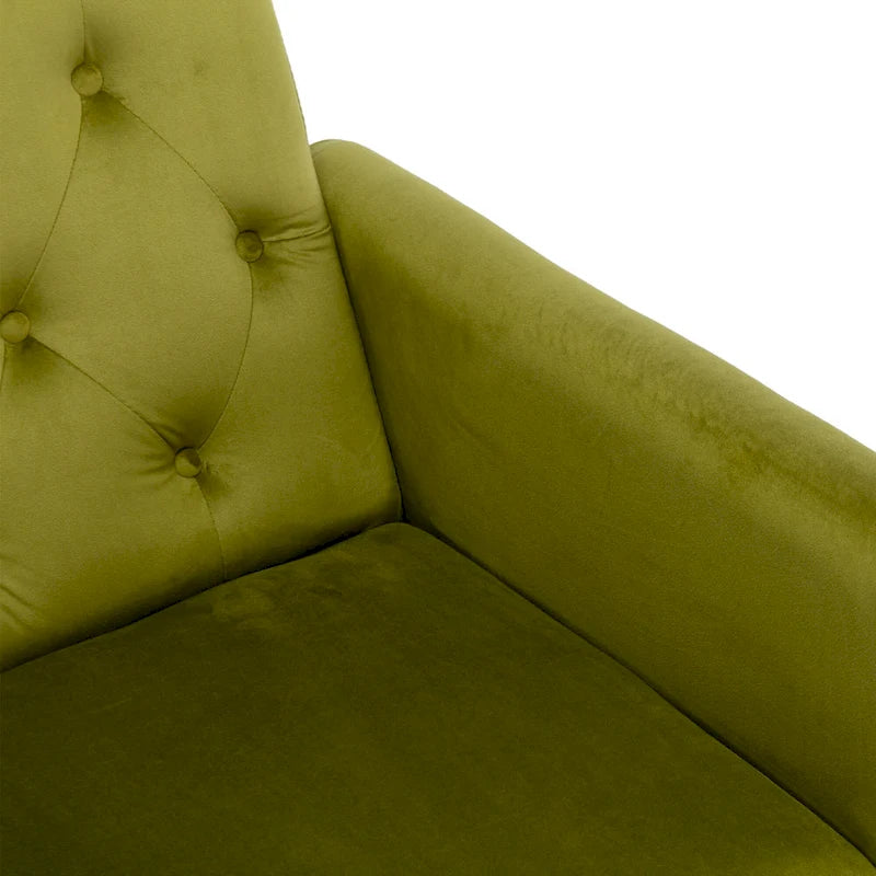 Olive Green 32.28  Tufted Accent Chair with Ottoman