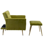 Olive Green 32.28  Tufted Accent Chair with Ottoman