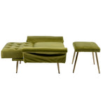 Olive Green 32.28  Tufted Accent Chair with Ottoman