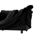 Corduroy Slipcovered 3-Seater Armless Sectional Sofa with Reversible Ottoman, Free Combination Design, and Removable Covers