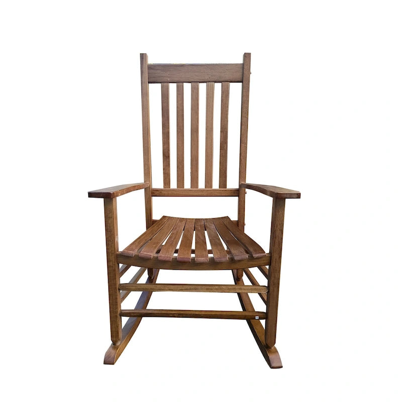 Brown 26.38  High Back Rocking Chair with Wood Frame