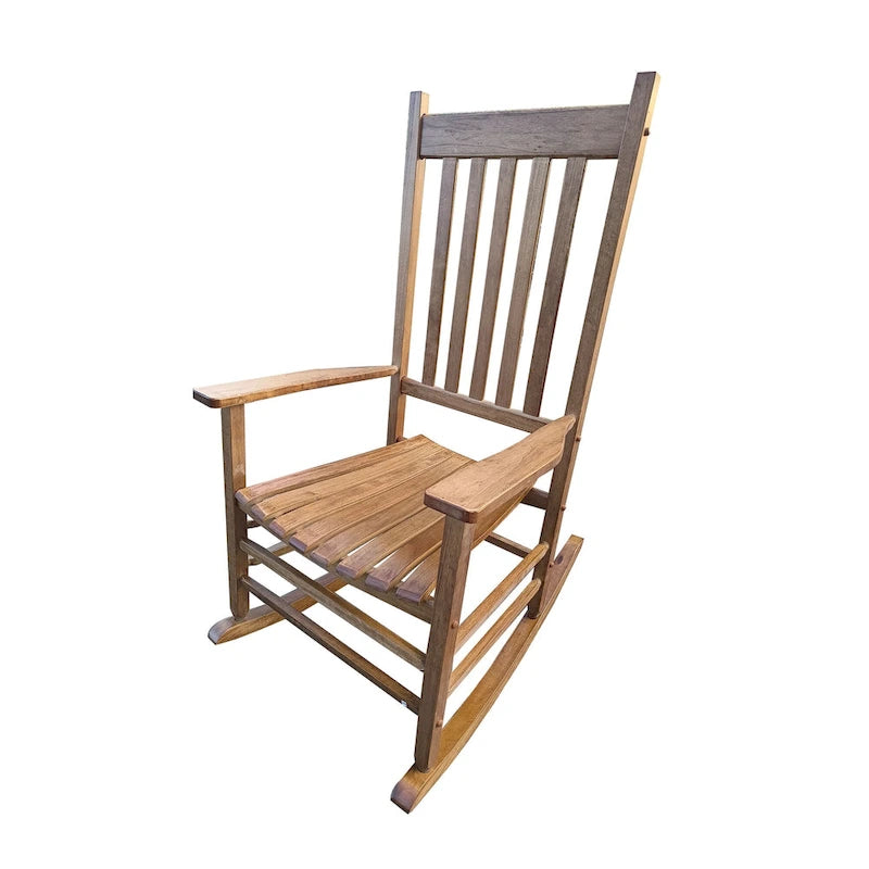 Brown 26.38  High Back Rocking Chair with Wood Frame