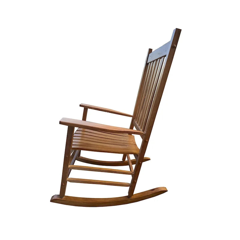 Brown 26.38  High Back Rocking Chair with Wood Frame