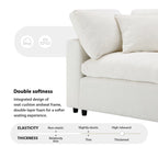 Beige 130  Chenille Cloud U-Shaped Sleeper Sectional Sofa, 6-Piece Modular Design
