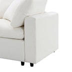 Beige 130  Chenille Cloud U-Shaped Sleeper Sectional Sofa, 6-Piece Modular Design