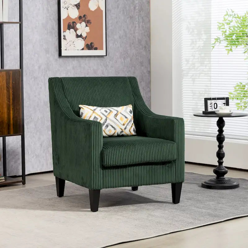 Emerald 26.77  Upholstered Arm Chair with Scooped Arms