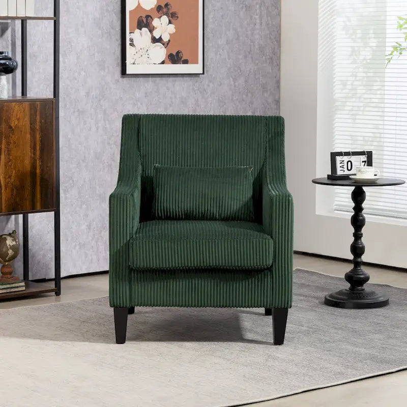 Emerald 26.77  Upholstered Arm Chair with Scooped Arms