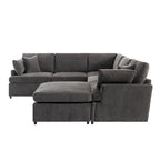 100.4  Spacious U-Shape 6 Seater Sectional Sofa with Removable Ottomans and Pillow, Flexible Configuration