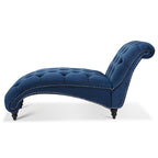 Blue 27.17  Buttons Tufted Chaise Lounge Chair with Nailheads