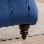 Blue 27.17  Buttons Tufted Chaise Lounge Chair with Nailheads