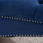Blue 27.17  Buttons Tufted Chaise Lounge Chair with Nailheads