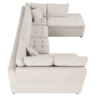 Beige 117  U-Shaped Oversized 6-Seater Sofa