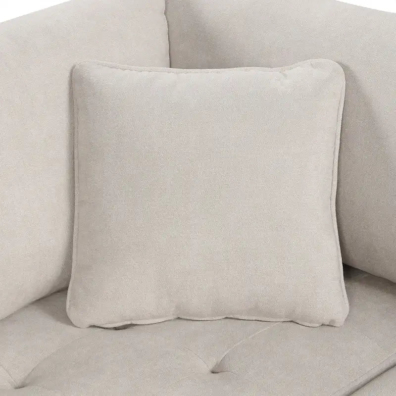 Beige 117  U-Shaped Oversized 6-Seater Sofa
