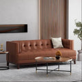 Modern 80.75  Button Tufted 3-seater Sofa with Wood Legs for Living Room