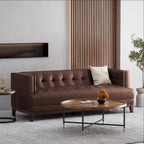 Modern 80.75  Button Tufted 3-seater Sofa with Wood Legs for Living Room