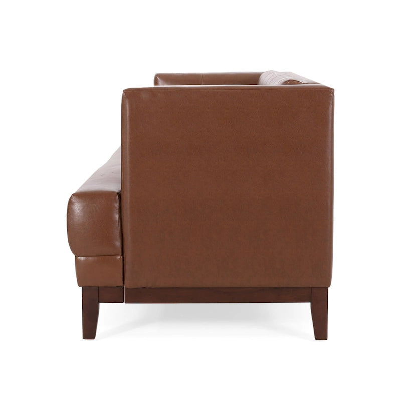 Modern 80.75  Button Tufted 3-seater Sofa with Wood Legs for Living Room