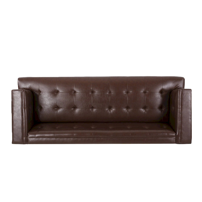 Modern 80.75  Button Tufted 3-seater Sofa with Wood Legs for Living Room