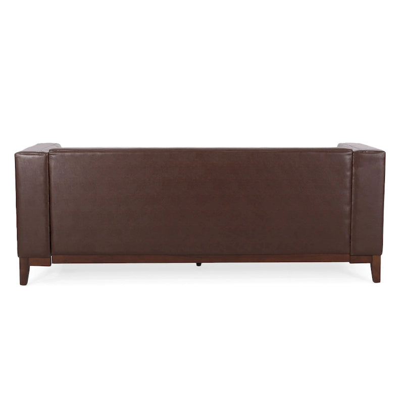 Modern 80.75  Button Tufted 3-seater Sofa with Wood Legs for Living Room