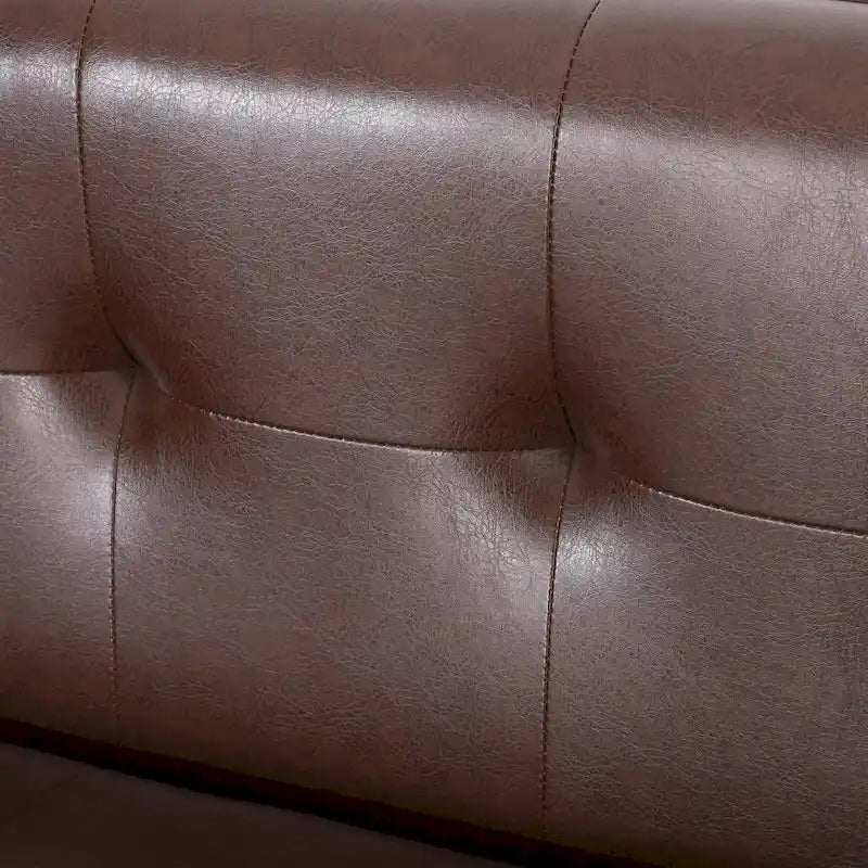 Modern 80.75  Button Tufted 3-seater Sofa with Wood Legs for Living Room