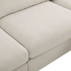 Beige 113  L-Shaped 4-Seat Sectional Sofa with Adjustable Footrest and Reversible Chaise