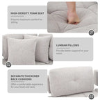 91.73  L-Shaped 4-Seat Sectional Sofa with 2 Hidden Stools, 2 Removable Lumbar Cushions, and Durable Chenille Fabric